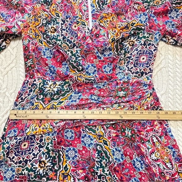 Calvin Klein Women's V-Neck Knee Length Dress with Puffed Sleeves Size 10 - Picture 14 of 16